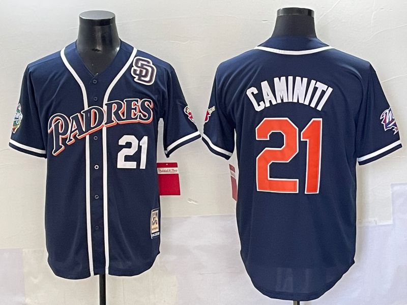 Men 2025 San Diego Padres #21 Caminiti Blue Throwback Game Nike MLB Jersey style 65->san diego padres->MLB Jersey